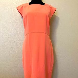 Banana Republic coral women’s dress size 14 - exposed back zipper. Like new.👗